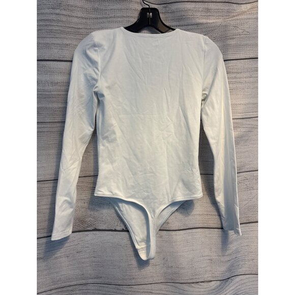 Aritzia Babaton White Long Sleeve Bodysuit Size M - Picture 3 of 3